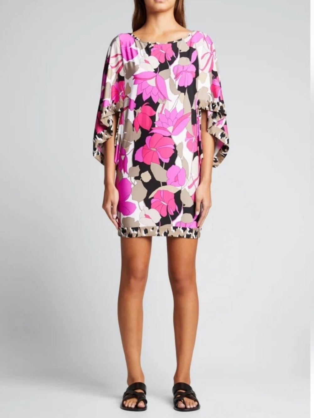 Trina Turk Lynx Floral Print Stretch Swim Cover-Up Dress Size M